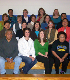 Group photo of Nett Lake's teachers and staff